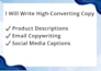 write high converting email copy sales copy and product descriptions